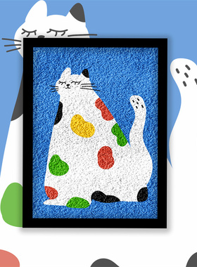 非遗猫狗熊猫儿童diy手工纸浆画