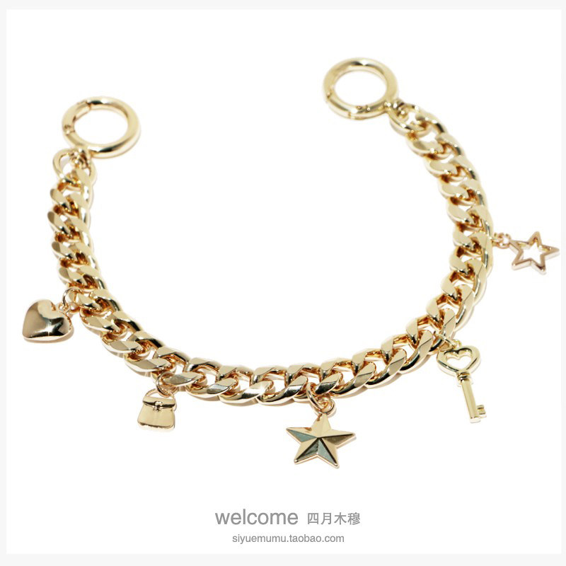 35CM长钥匙款星星托特包饰挂件金属扣链条包挂链包包装饰链包饰链,淘宝优惠券,粉丝福利购,淘宝优惠卷