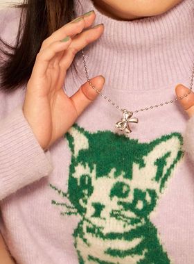 noonoofingers蝴蝶结圆珠链项链