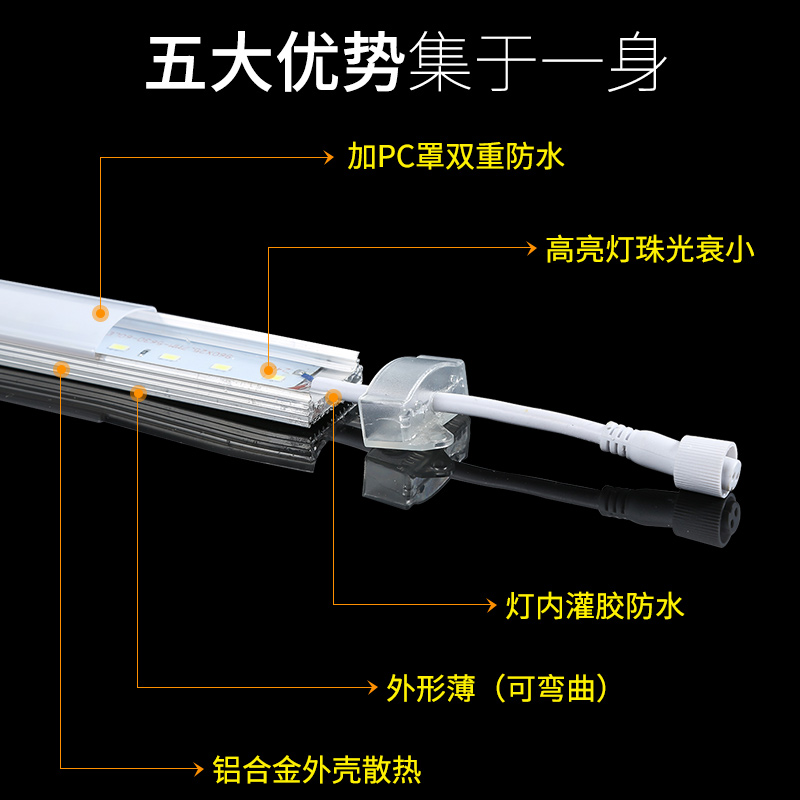 led数码管护栏管铝材线条灯七彩跑马灯户外防水霓虹灯轮廓广告灯 - 图1