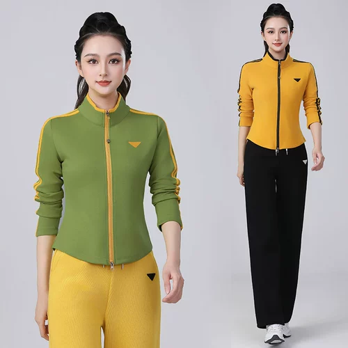 Летняя модная универсальная приталенная спортивная куртка, танцующие штаны, комплект, свободный прямой крой