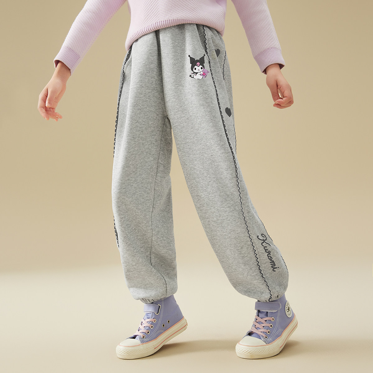 HelloKitty童装女童加绒运动裤儿童一体绒冬季厚裤子中大女孩棉裤,淘宝优惠券,粉丝福利购,淘宝优惠卷