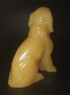 客厅中式玉石生肖狗精雕礼品摆件