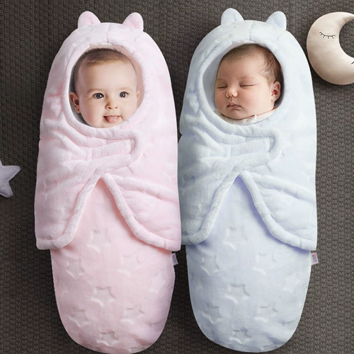 Детское одеяло для новорожденных, детский фланелевый спальный мешок, увеличенная толщина