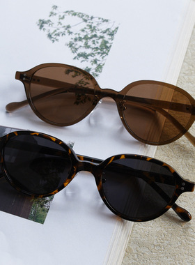 W72509新款小众复古日韩椭圆TR90偏光太阳眼镜潮男女素颜街拍墨镜