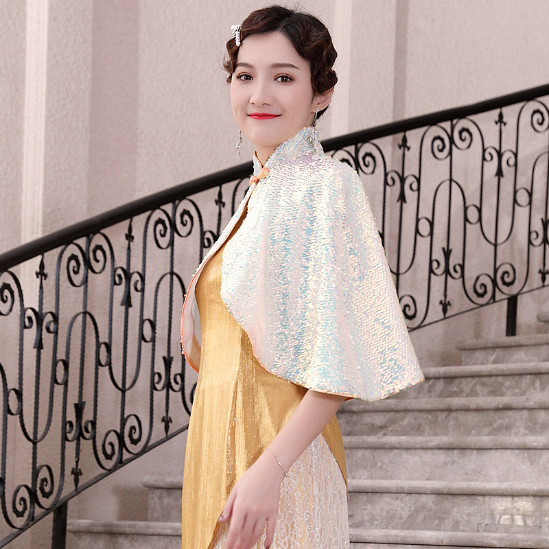 多丽琦披肩斗篷外套优雅女式配旗袍 多丽琦服饰围巾/丝巾/披肩