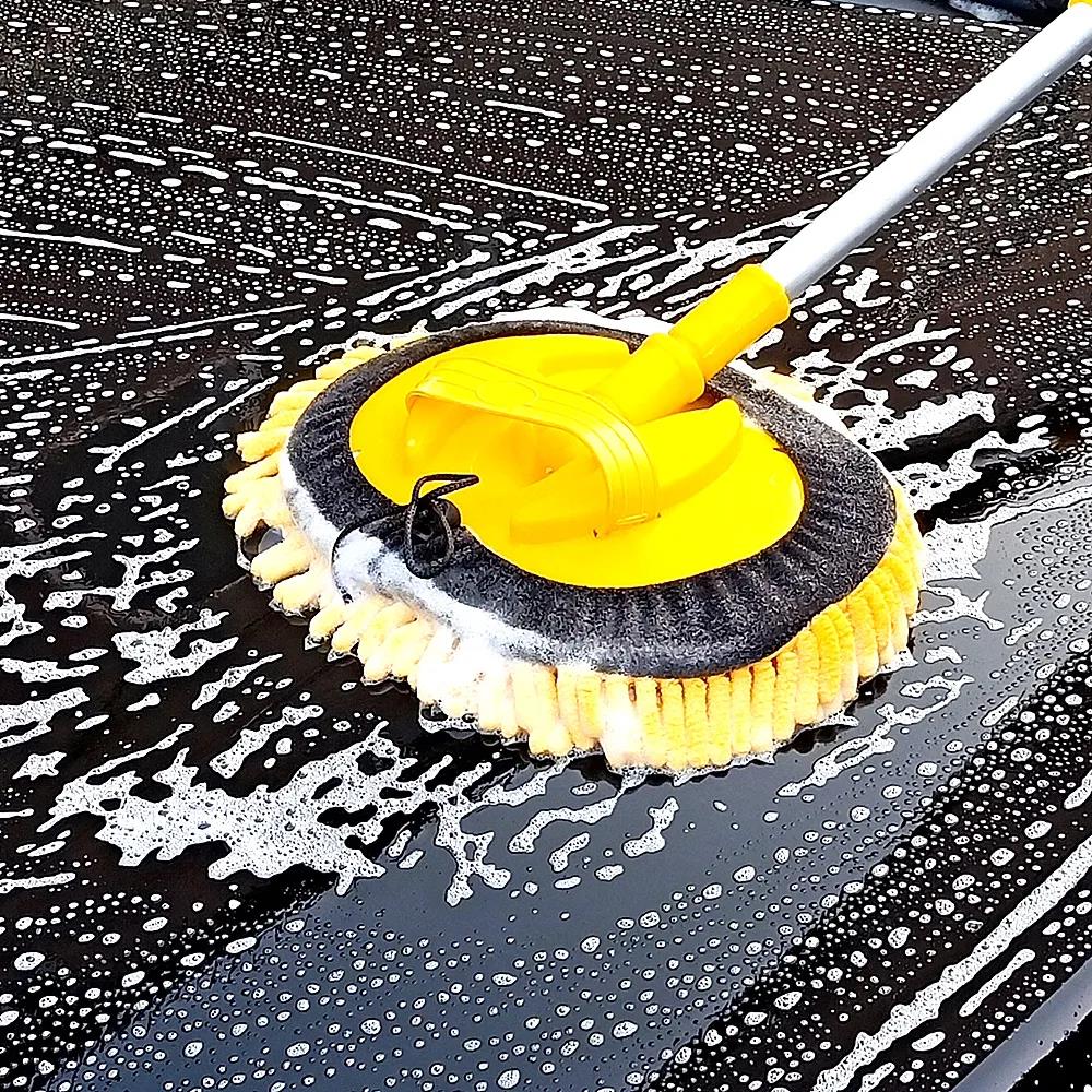 洗车拖把车用洗车刷子刷车工具伸缩雪尼尔洗车刷擦车除尘车载套装 - 图0