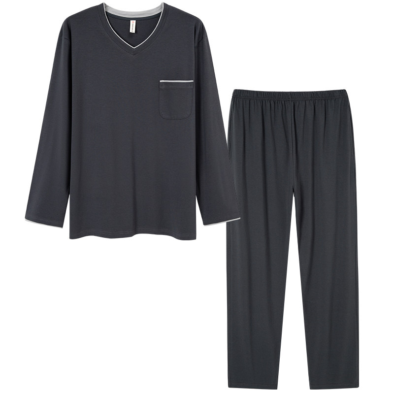 冬季男士莫代尔长袖套头四季款睡衣 丝萝春秋睡衣/家居服套装