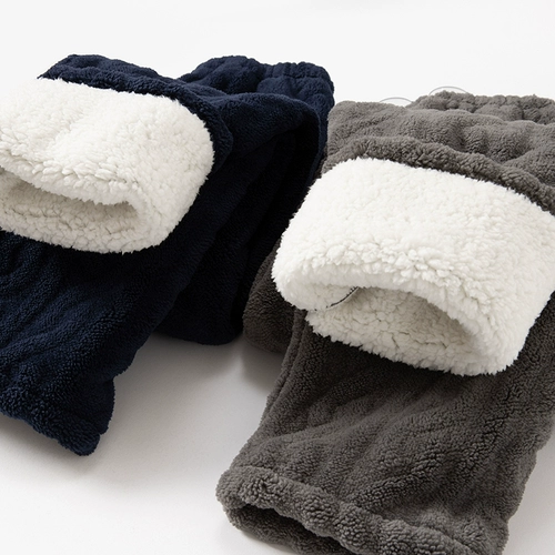 Бархатные коралловые удерживающие тепло зимние фланелевые штаны для отдыха, увеличенная толщина