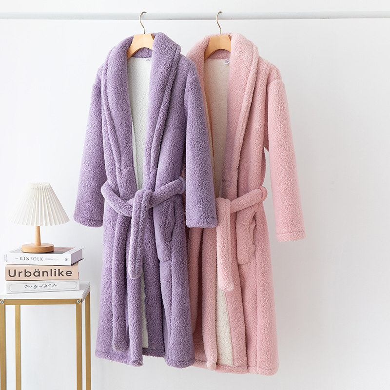 冬加厚加长款珊瑚绒新款可爱睡袍 丝萝春秋睡袍/浴袍