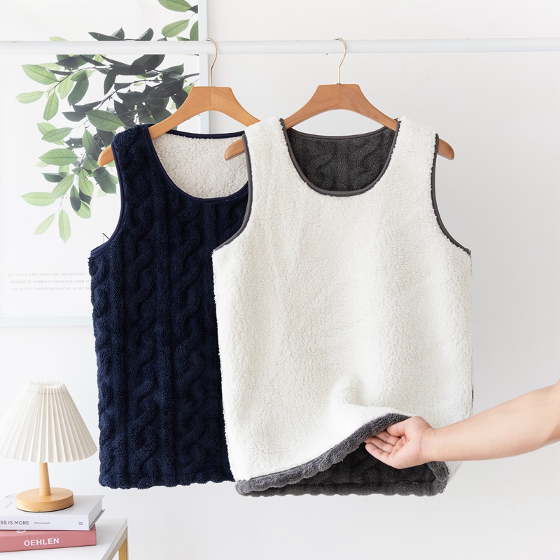 冬季加厚羊羔绒马甲男士老年法兰绒加绒大码护背保暖女背心珊瑚绒,淘宝优惠券,粉丝福利购,淘宝优惠卷