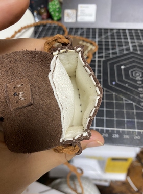 藏区老物件随身便携小皮袋唐卡小物收纳带厚度复古嘎乌盒手工皮具