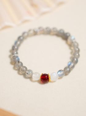 原创《末日余晖》天然灰月光手串