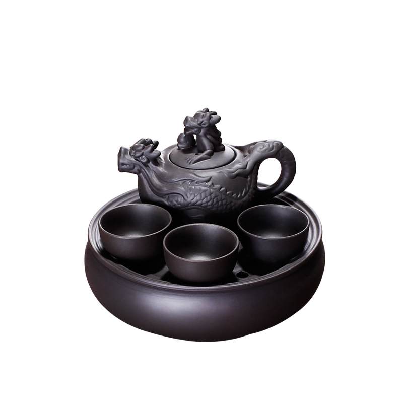 宜兴紫砂小茶具办公整套功夫茶具套装家用茶盘紫砂茶壶茶杯泡茶器 - 图3