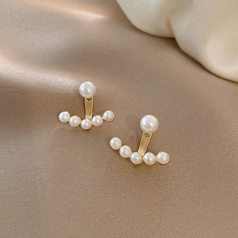日韩简约一款两戴耳环女ins风时尚珍珠耳钉小众气质设计耳饰品 - 图1