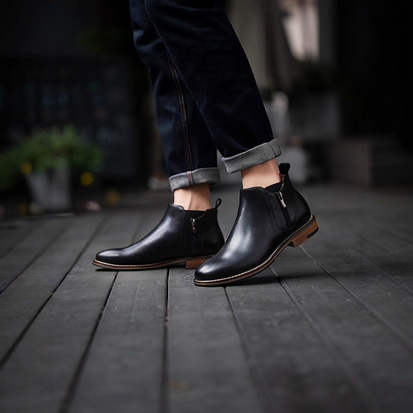 2026春新品复古中筒切尔西男式头层牛皮手工侧拉链实木跟英伦短靴,淘宝优惠券,粉丝福利购,淘宝优惠卷