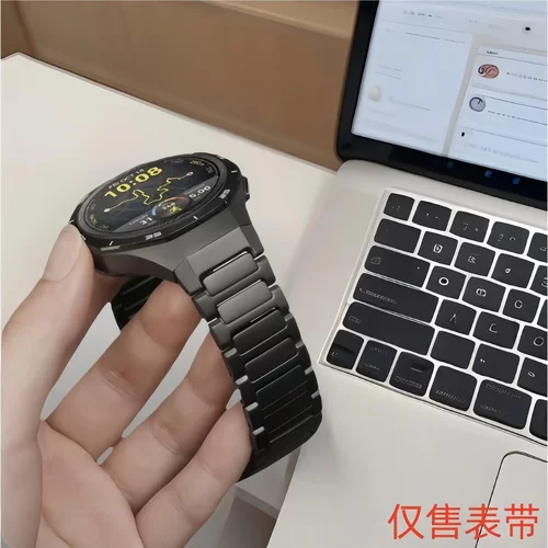 适用于华为GT5 Pro手表表带GT5 Pro专用工字原装弧形扣侧滑钛表带 - 图0