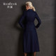 月溪正品2025新款毛呢女外套中长款厚空姐制服保暖大衣工作服工装