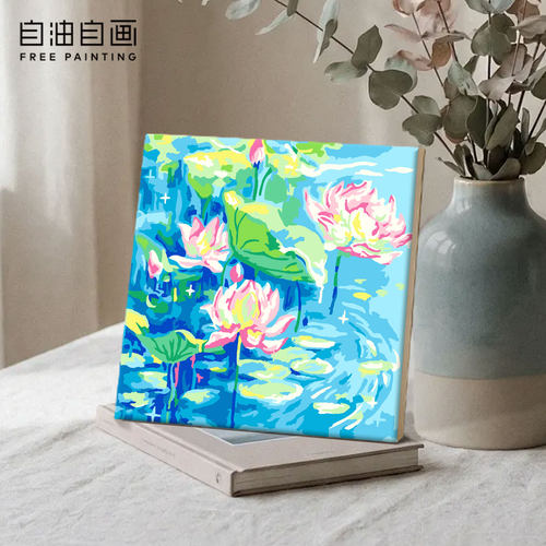 自油自画 数字油画diy填充手工手绘卡通儿童填色涂色亲子摆台画 - 图3