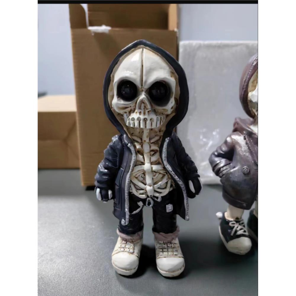 跨境万圣节骷髅人偶摆件卫衣潮流街头骷髅设计家居庭院摆件创意 - 图2