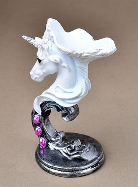 独角兽摆件水晶球底座树