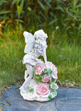 跨境新款天使女孩树脂摆