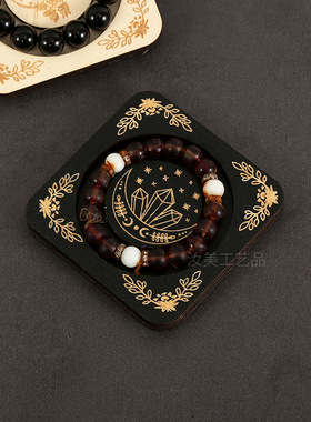 创意中式木质手链盘美式