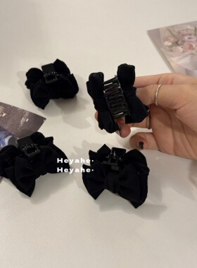 heyahe黑色一对蝴蝶结公主发夹