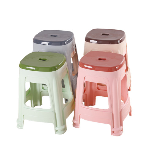 塑料凳子加厚熟胶家用轻奢高级方凳高凳成人客厅餐桌凳塑胶椅胶凳 - 图3