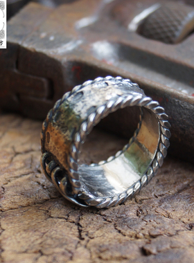 苗乡风闭口小众足银订做戒指