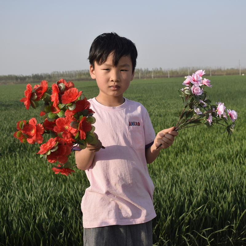 舞蹈道具手摇花仿真杜鹃花假花运动会团体操表演手拿花束把花-图0