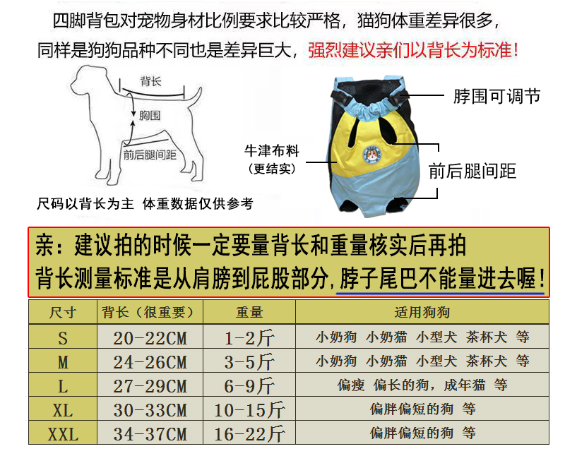 狗狗外出双肩便携背包宠物猫咪背包神器泰迪中小型犬骑行胸前猫包 - 图0