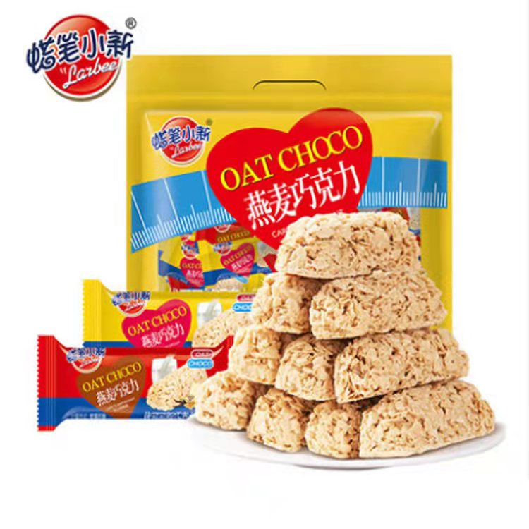 蜡笔小新368g袋燕麦巧克力喜糖批发巧克力棒休闲零食年货大礼包