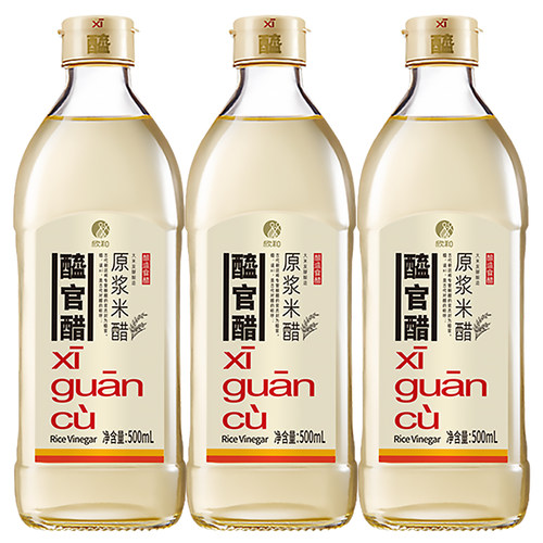 醯官醋原浆米醋500ml*3米醋酿造食用手工醋饮0%添加防腐剂 无勾兑 - 图3