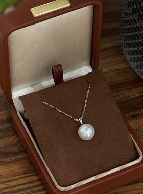 12-13mm淡水珍珠吊坠18K金