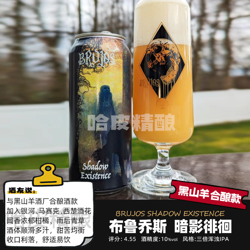 布鲁乔斯 特里斯梅季塔斯/暗影徘徊三倍浑浊IPA精酿啤酒罐装473ml - 图1