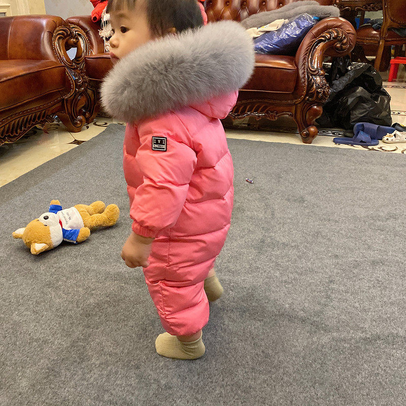 儿童连体衣羽绒服男女宝宝0-1-2岁婴儿冬套装哈衣外出服爬服童装,淘宝优惠券,粉丝福利购,淘宝优惠卷