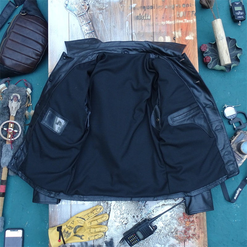 甩货价！纯头层牛皮真皮皮衣男翻领修身单排扣三兜皮夹克机车外套,淘宝优惠券,粉丝福利购,淘宝优惠卷