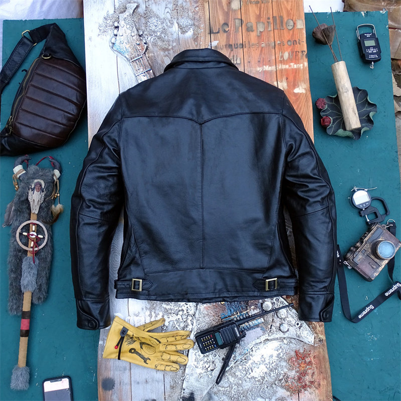 甩货价！纯头层牛皮真皮皮衣男翻领修身单排扣三兜皮夹克机车外套,淘宝优惠券,粉丝福利购,淘宝优惠卷