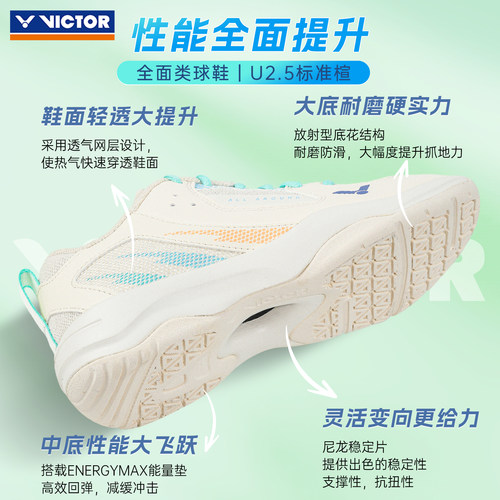 旗舰店victor胜利女生羽毛球鞋威克多入门专业透气轻便女鞋A311F - 图0