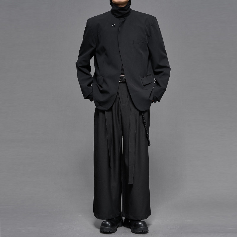 小众设计师款秋男装无领英伦剪裁宽松港风年会休闲男女西装外套,淘宝优惠券,粉丝福利购,淘宝优惠卷