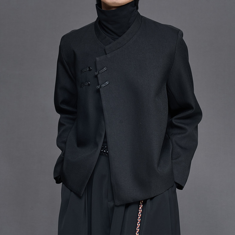 隐制YINZHI 盘扣小众新中式立领短款西服无性别暗黑系国风男外套,淘宝优惠券,粉丝福利购,淘宝优惠卷
