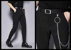 Классические брюки 时装剪裁西裤 车线休闲西裤面料 修身锥形九分西裤英伦小脚9分裤 29534