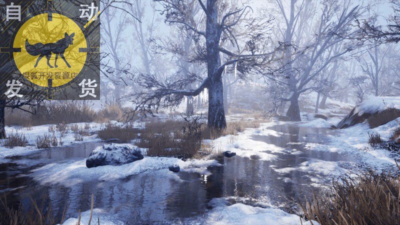 UE4虚幻4冬季自然环境 Winter Forest 4.23-4.27_虎窝淘