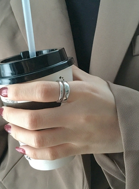 小众设计ins潮冷淡风女开口戒指