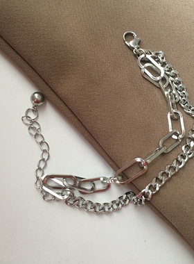 ins钛钢不掉色小众设计感手链