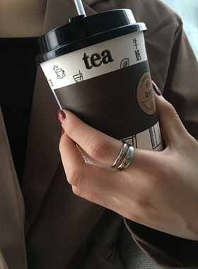 钛钢不掉色链条开口潮情侣款百搭