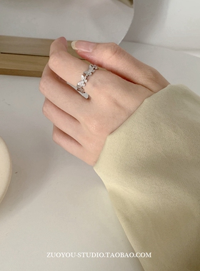 男女小众复古石头戒指