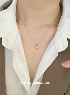 小众百搭银色水滴项链女锁骨链