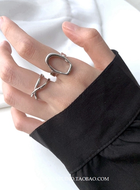 女钛钢小众轻奢时尚个性交叉戒指